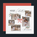 Elegantes, modernes Foto mit rotem Bug Feiertagskarte<br><div class="desc">Elegante moderne,  traditionelle Rot-Bug-Multiskript und Serifen-Typografie Frohe Weihnachts-Foto Weihnachtskarte.</div>