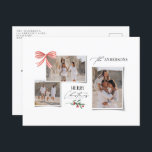 Elegantes, modernes Foto mit rotem Bug Feiertagspostkarte<br><div class="desc">Elegante moderne,  traditionelle Rot-Bug-Multiskript und Serifentypografie Frohe Weihnachts-Foto Holiday Postcard.</div>