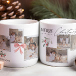 Elegantes, modernes Foto mit rotem Bug Kaffeetasse<br><div class="desc">Elegante moderne,  traditionelle Rot-Bug-Multiskript und Serifen-Typografie Merry Christmas Foto Holiday Dekor Gutes Geschenk Tasse.</div>