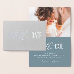 Elegantes modernes Foto Save the Date Folienkarte