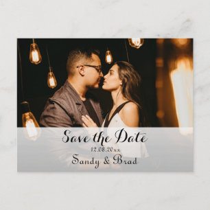Elegantes modernes Foto Save the Date Hochzeit Postkarte