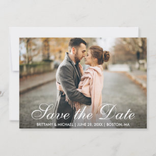 Elegantes modernes Foto Save the Date Verlobung WS Einladung