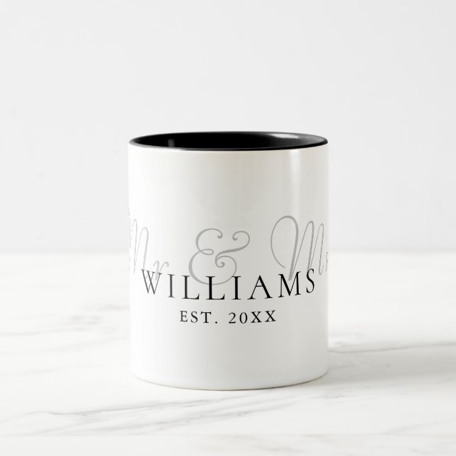Elegantes modernes Foto Zweifarbige Tasse (Mittel)