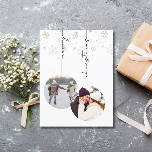 Elegantes modernes Frohe Weihnachten Foto & Schnee Postkarte