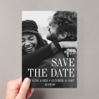 Elegantes modernes Full Foto Save the Date Hochzei