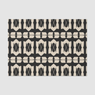 Elegantes modernes, geometrisches Muster in Schwar Seidenpapier