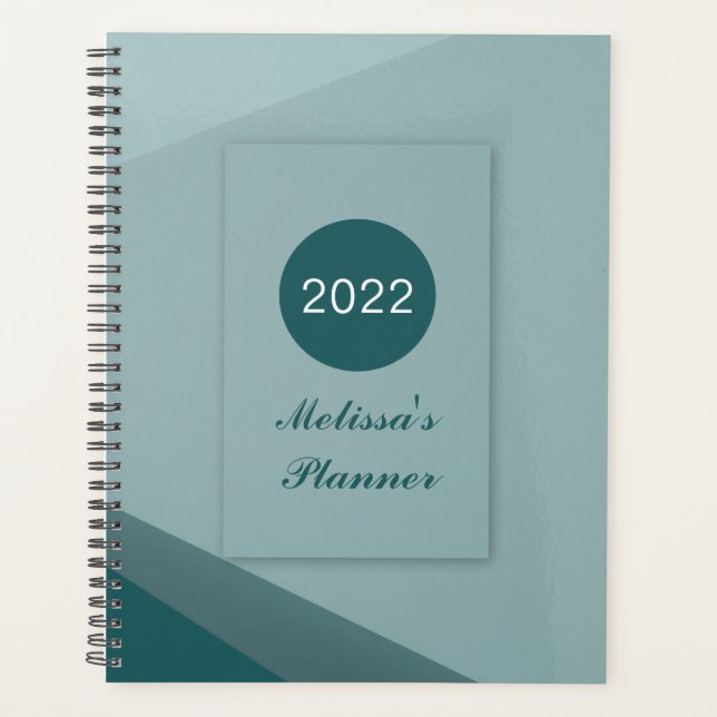 Elegantes, modernes geometrisches Skript 2022 Pers Planer (Vorderseite)