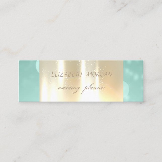 Elegantes modernes Glamour, Imitate Gold, Bokeh Mini Visitenkarte (Vorderseite)
