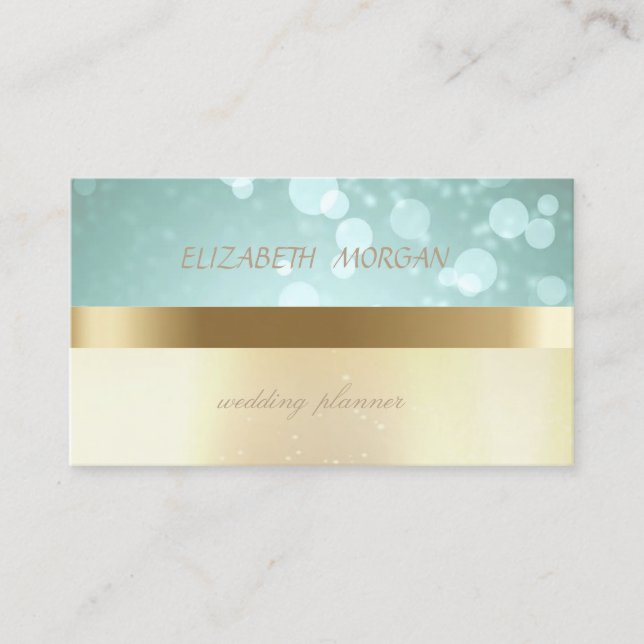 Elegantes modernes Glamour, Imitate Gold, Bokeh Visitenkarte (Vorderseite)