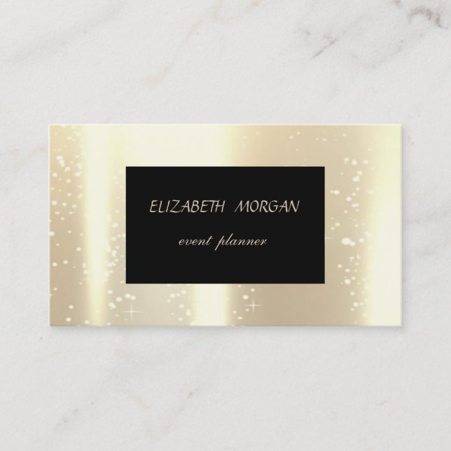 Elegantes modernes Glamour, Imitate Gold, Schwarz Visitenkarte (Vorderseite)