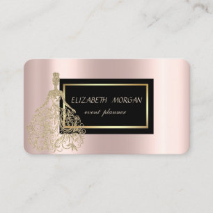 Elegantes modernes glamouröses ,Goldkleid Roségold Visitenkarte