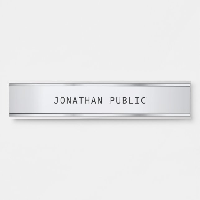 Elegantes modernes glamouröses Silver Template ein Türschild (Vorderseite )