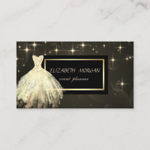 Elegantes modernes glamouröses Sterne Goldkleid Visitenkarte