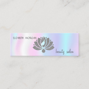 Elegantes Modernes Glitter Lotus Mädchen Holografi Mini Visitenkarte