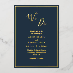 Elegantes, modernes Gold, das wir Hochzeiten mache Folieneinladung