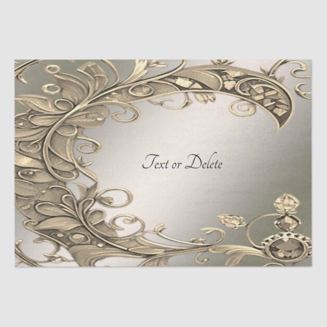 Elegantes, modernes Gold Dekoratives Gewebe Seidenpapier (Vorderseite)