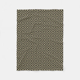 Elegantes, modernes Gold Squares Diamonds Tiles Pa Fleecedecke