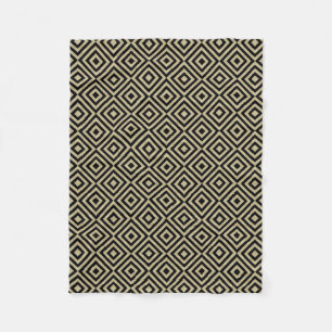 Elegantes, modernes Gold Squares Diamonds Tiles Pa Fleecedecke