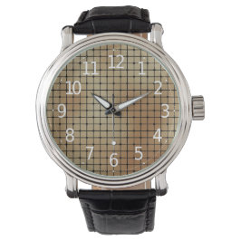 Elegantes, modernes Gold Squares Tiles-Muster | Armbanduhr