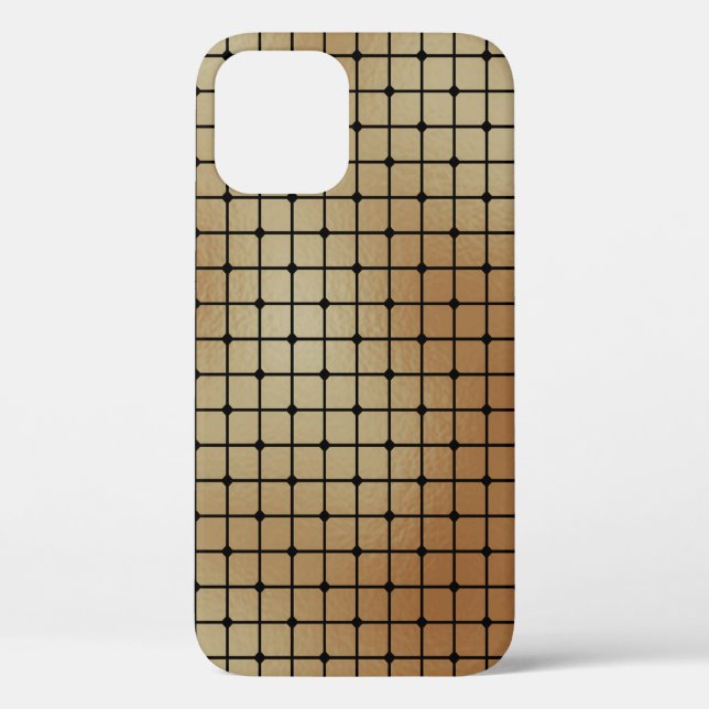 Elegantes, modernes Gold Squares Tiles-Muster | Case-Mate iPhone Hülle (Rückseite)