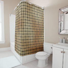 Elegantes, modernes Gold Squares Tiles-Muster | Duschvorhang