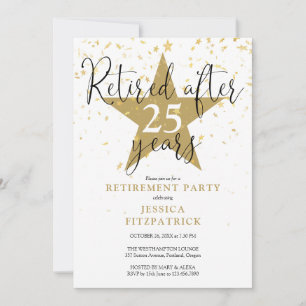 Elegantes, modernes Gold Stars Rente Party Einladung
