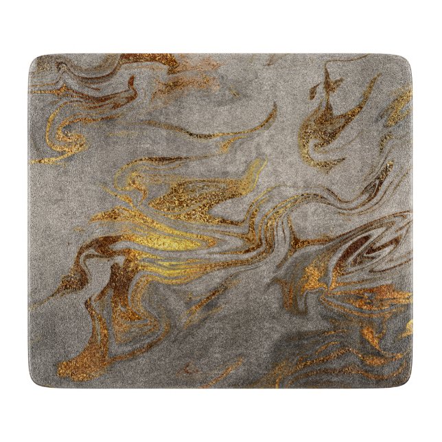 Elegantes modernes Gold- und Silbermarmordesign Schneidebrett (Vorderseite)