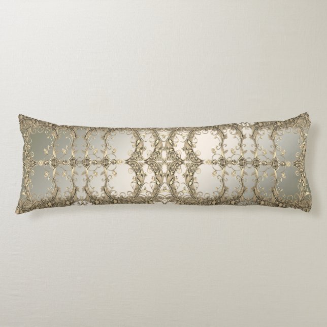 Elegantes, modernes Goldenes Dekoratives Kissen (Vorderseite)
