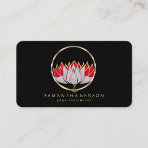 Elegantes modernes goldenes Lotus-Logo stilvolles Visitenkarte