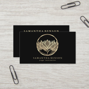 Elegantes modernes goldenes Lotus-Logo stilvolles Visitenkarte