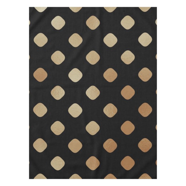 Elegantes, modernes goldfarbenes, abgerundetes Fli Tischdecke (Vorderseite)