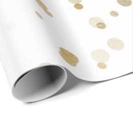 Elegantes, modernes Goldfass-Polka-Punktmuster Geschenkpapier