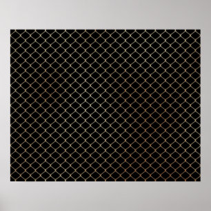 Elegantes modernes Goldzaun-Kettenmuster   Poster