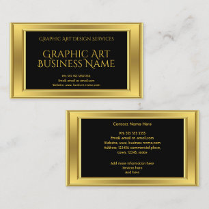 Elegantes modernes Grafikdesign Gold Schwarz Visitenkarte