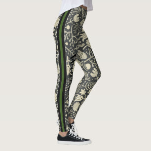 Elegantes modernes graues und weißes Muster l Work Leggings