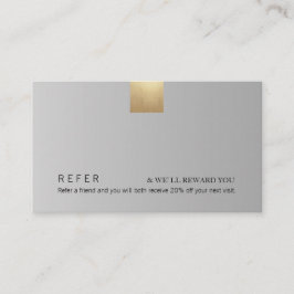 Elegantes, modernes Gray Gradient Gold Akzent Refe Visitenkarte