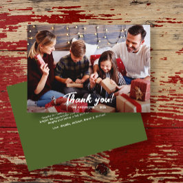 Elegantes modernes Green Holiday Foto Dankeskarte