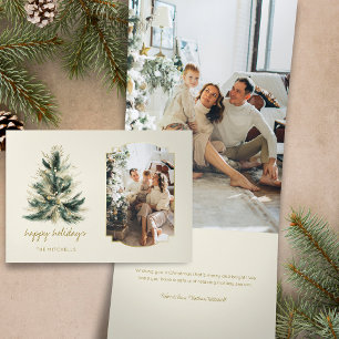 Elegantes, modernes Grün und Gold Weihnachtsbaum F Dreifach Gefaltete Urlaubskarte