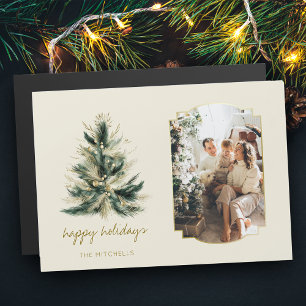 Elegantes, modernes Grün und Gold Weihnachtsbaum F Magnetkarte