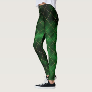 Elegantes, modernes, grünes Gold Diamond Square Mu Leggings