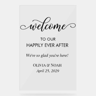 Elegantes Modernes Happy End Frostiges Acryl Acrylschild