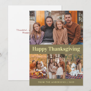 Elegantes modernes Happy Thanksgiving Herbstfoto Feiertagskarte