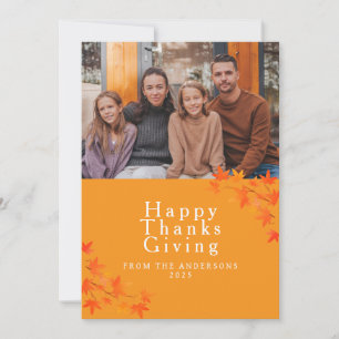 Elegantes modernes Happy Thanksgiving Herbstfoto Feiertagskarte