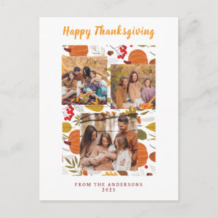 Elegantes modernes Happy Thanksgiving Herbstfoto Feiertagspostkarte