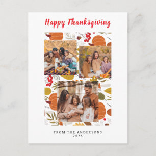 Elegantes modernes Happy Thanksgiving Herbstfoto Feiertagspostkarte