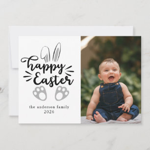 Elegantes modernes Hase Frohe Ostern Foto Feiertagskarte