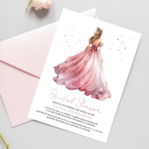 Elegantes modernes Hochzeitskleid-Brautparty Folieneinladung