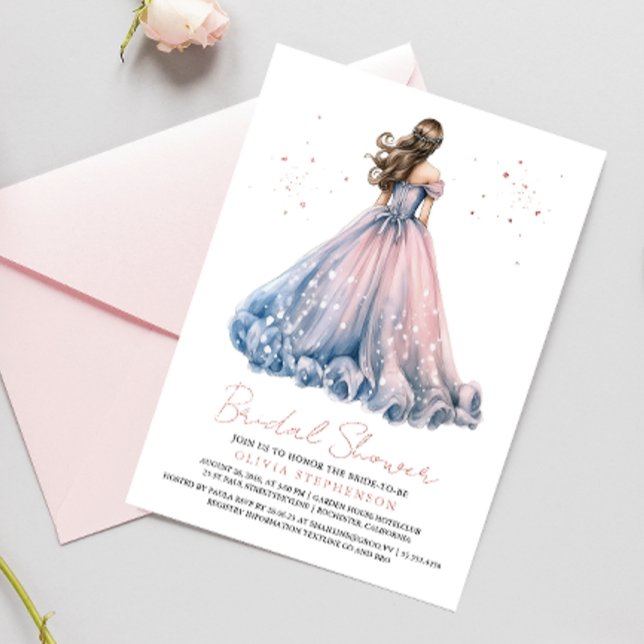 Elegantes modernes Hochzeitskleid-Brautparty Folieneinladung (Von Creator hochgeladen)