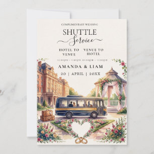 Elegantes modernes Hochzeitsshuttle-Service-Schild Einladung