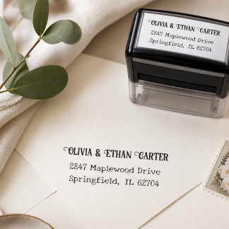 Elegantes modernes Hochzeitsskript für Rücksendead Permastempel